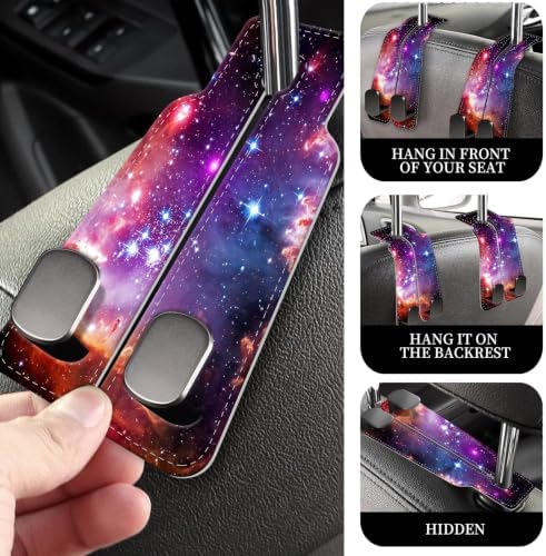 PU Leather Car Seat Hook, Storage Headrest Hanger, Cute Car Backseat Organizer - Image 2