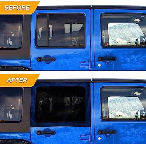 EcoNour Rear Window Shade for Jeep Wrangler Car Window Mesh Screen - Image 6