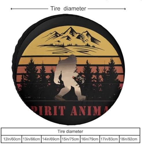 Sasquatch Bigfoot is My Spirit Animal 1 Tire Covers, Dust-Proof Weatherproof - Image 3