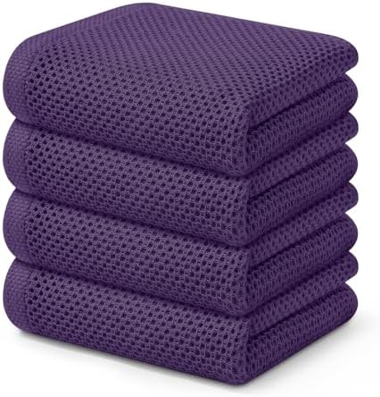 Kitinjoy 100% Cotton Waffle 4-Pack Kitchen Towels by Kitinjoy