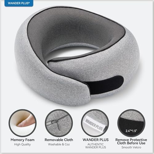 WANDER+® Travel Neck Pillow, Pure Memory Foam Neck Pillow - Image 3
