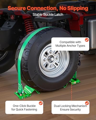 VEVOR Wheel Chock Tie-Down Kit, Chock-Style Trailer Strap, Car Kit - Image 5