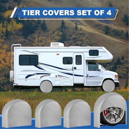 Tire Covers Set of 4, Fits 40"-42" Inch Tire 420D Uv Resistant Wheel Covers - Image 6