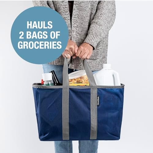 CleverMade EcoBasket Collapsible Grocery Tote, 30L Structured Tote Bag - Image 4