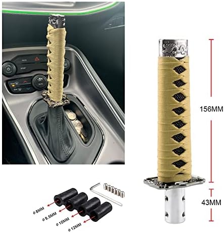 RYANSTAR Katana Shift Knob Samurai Sword Design 4 Adapters Black Gold - Image 5