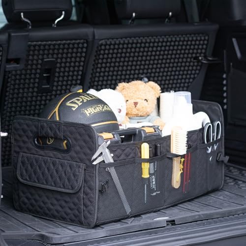 JiatuA Car Trunk Organizer for SUV, Collapsible Car Storage Organizer Black - Image 3