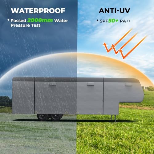 Fonzier 5th Wheel RV Cover, 9 Layers Heavy Duty RV Cover Fits 40.1-43FT - Image 3