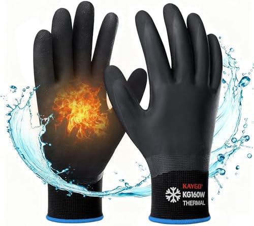 KAYGO Winter Work Gloves, Non-Slip Thermal Latex Coated by KAYGO