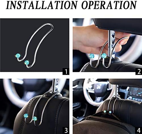 SAVORI Auto Hooks Bling Car Hangers Organizer Seat Headrest Hooks Strong and - Image 5