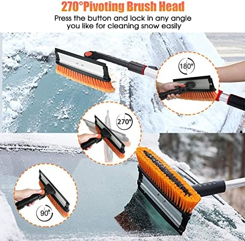 FOVAL 62.4" Extendable Ice Scraper Snow Brush - Image 3