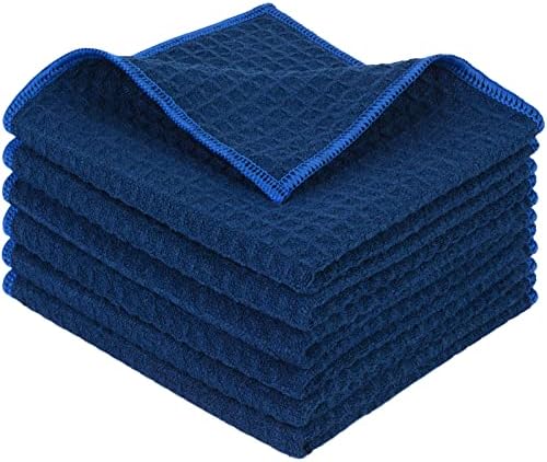 KinHwa Waffle Microfiber Dish Cloths Navyblue Kitchen Towels Cleaning Cloth by KinHwa