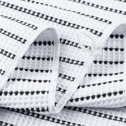 POLYTE 430 GSM Poly Blend Microfiber Quick Dry Waffle Bath Towel Set of 6 - Image 4