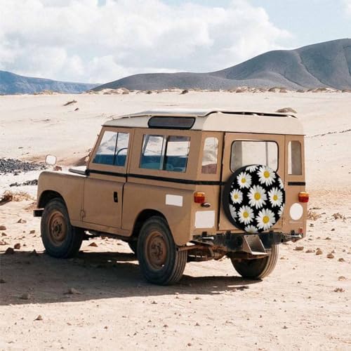 White Daisies Spare Tire Cover Wheel Covers - Image 3
