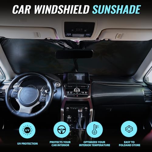 Avisky Windshield Sun Shade for Car, Car Windshield Sunshade Block UV Rays - Image 3