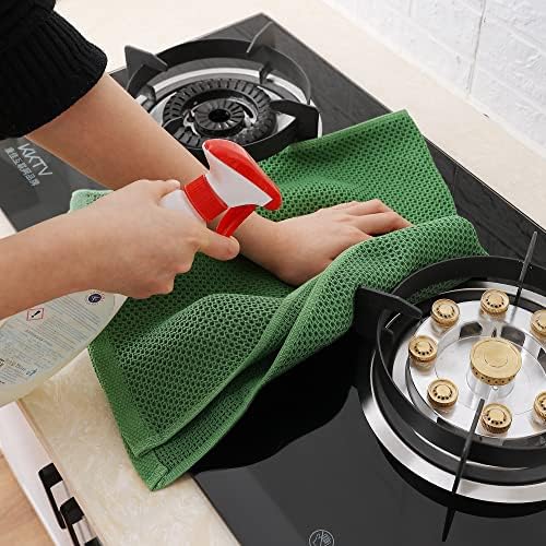 Homaxy 100% Cotton Waffle Weave Kitchen Dish Towels 12-Pack, Grass Green - Image 5