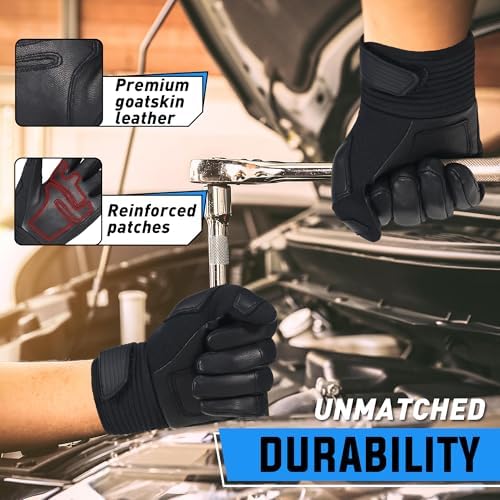 HANDLANDY Work Gloves for Men & Women, Utility Mechanic Working Gloves Touch - Image 2