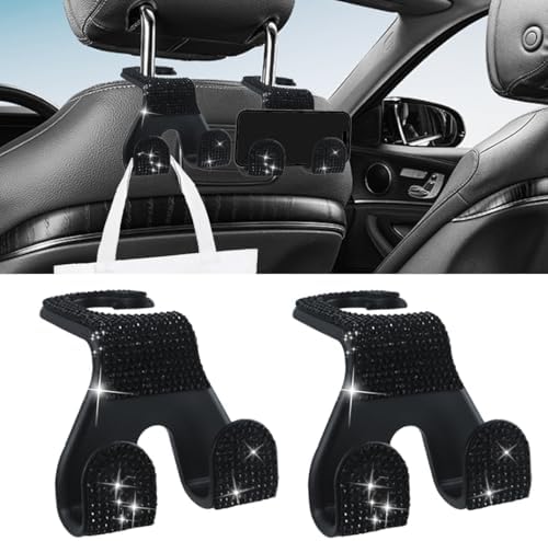 2PCS Car Seat Headrest Hooks, Shiny Crystal Hanger Holder, Backseat Hanger by Unknown