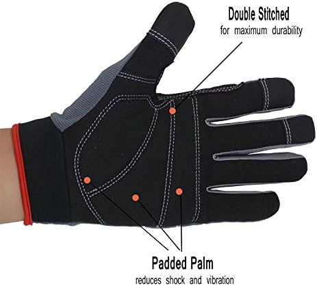 HANDLANDY Work Gloves for Men & Women, Utility Mechanic Working Gloves Touch - Image 2
