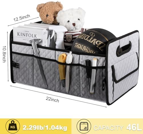Car Trunk Organizer for SUV, Collapsible Car Storage Organizer Light Grey - Image 7