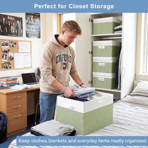 Large 17" 42 Quarts Collapsible Stackable Storage Bins - Image 3