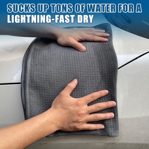 2 Pack Microfiber Car Towels, Car Drying Towel 22Inx32In, Waffle Weave - Image 3