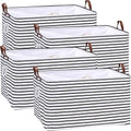 Hinwo 4-Pack Extra Large Canvas Fabric Storage Baskets by Hinwo