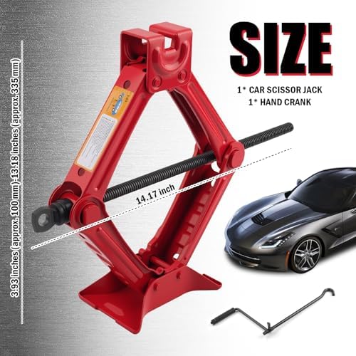 1.5 Ton Car Scissor Jack, 3.93"-13.18" Adjustable Low Profile Car Jack - Image 2