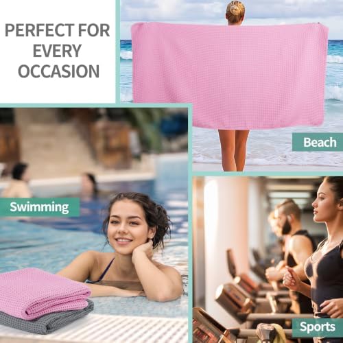 Microfiber Waffle Bath Towels, 4 Pieces, Fast Drying, Lint Free 430 GSM - Image 7
