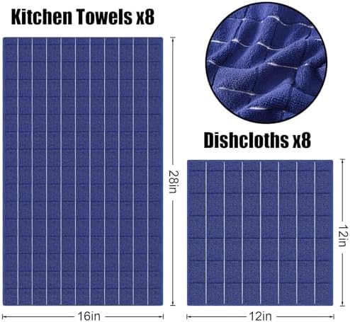Homaxy Microfiber Kitchen Towels and Dishcloths Sets, 16 Pack - Image 6