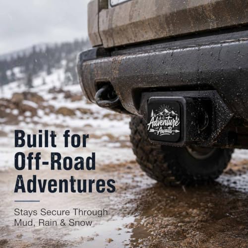 Adventure Awaits 2" Hitch Cover, Rubber Towing Hitch Covers Hitch Protector - Image 3