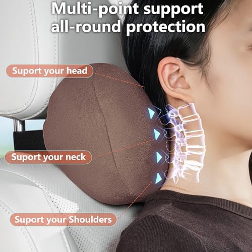 Car Neck Pillow Seat Ergonomic Design Memory Foam, 2 Pack - Image 2