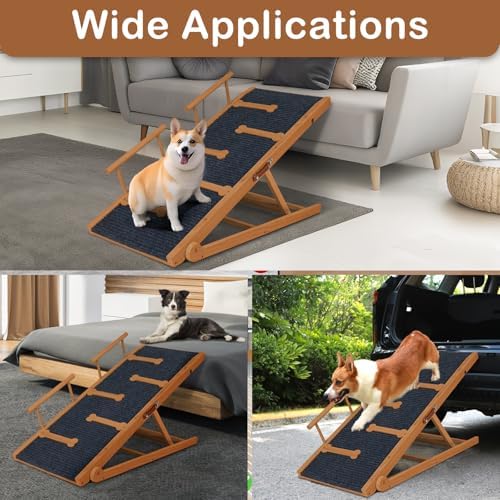Dog Ramp for Bed, Non-Slip Pet Ramp Adjustable Heights - Image 7