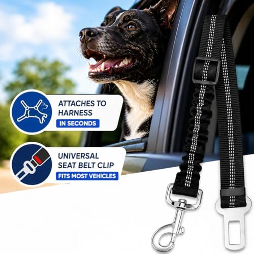 Dog Seat Belt for Cars, Adjustable Heavy Duty Dog Car Seat Belt - Image 3