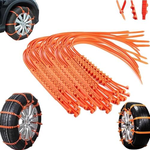 Universal Reusable Anti-Skid Nylon Tire Chains, 10/20/50Pcs Adjustable Portable by Unknown