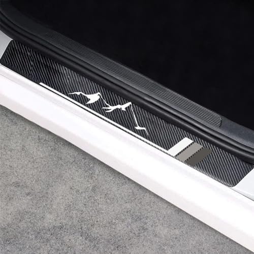 4Pcs Front/Rear Carbon Fiber Car Door Sill Protector Door Entry Guard Door Sill - Image 2