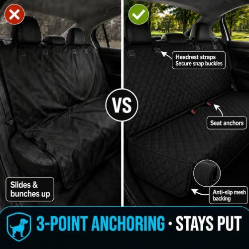 Back Seat Cover for Dogs, 600D Waterproof Non-Slip Car Seat Protector - Image 4