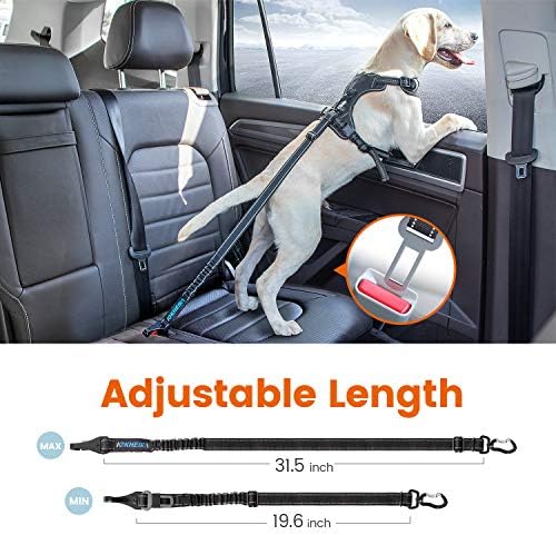 IOKHEIRA Dog Seatbelt, Updated Adjustable Harness Reflective Bungee Dog Car - Image 5
