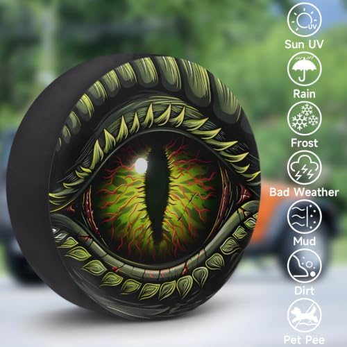 Dragon Eyes Green Spare Tire Cover Dust-Proof Wheel Protector - Image 3