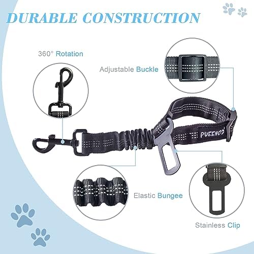 2 Pack Dog Seat Belt Adjustable Dog Car Seatbelts - Image 5