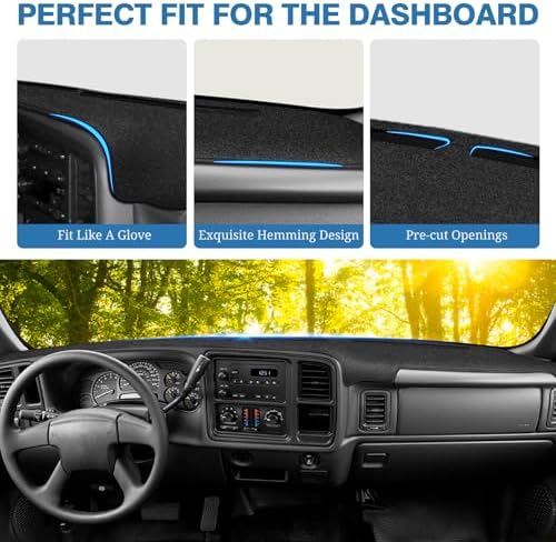 FIILINES Dash Cover for 1999-2006 GMC Sierra/Chevy Chevrolet Silverado - Image 4