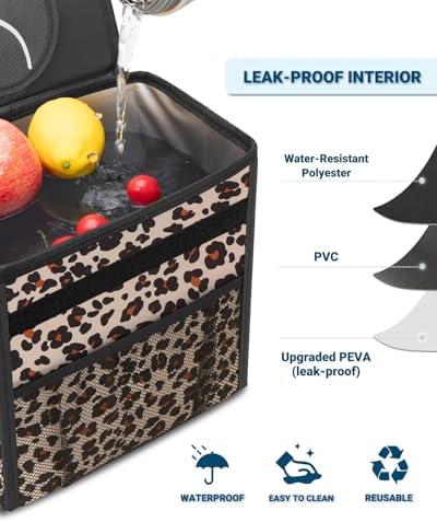 Capolo Car Trash Can with Lid, Leakproof Car Garbage Can Car Trash Bag - Image 4