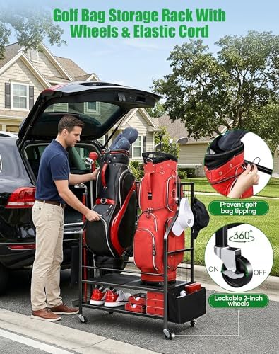 FHXZH Golf Bags Storage Garage Organizer - Image 5
