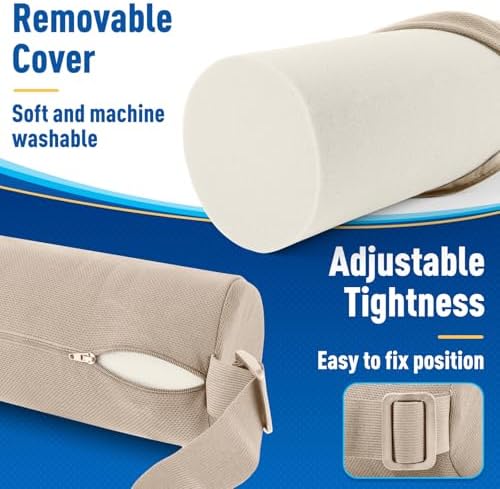 CushZone Lumbar Roll Support Pillow, Memory Foam Back Cushion - Image 4