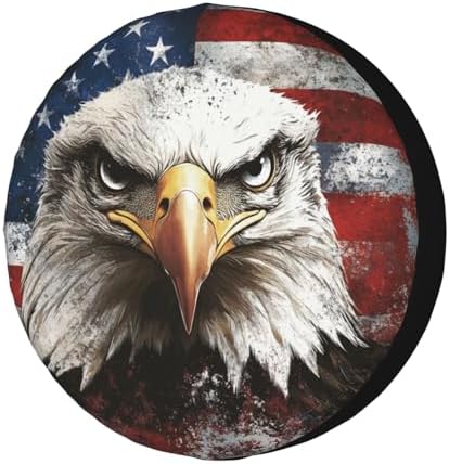 Vintage American Bald Eagle Spare Tire Cover Dust-Proof Wheel Tire Cover Fit by Foruidea