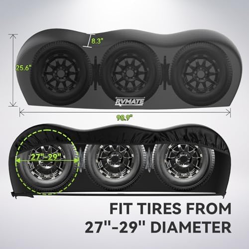 RVMATE Triple Axle Tire Covers, Fits 27"-29" Diameter Tires, 2 Pack - Image 3