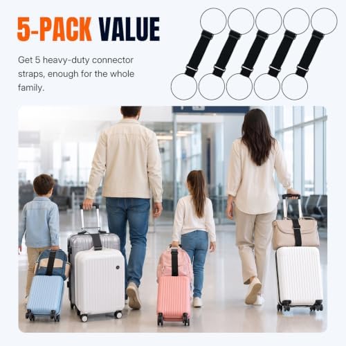 Mcbazel Luggage Connector Straps 5 Pack, Adjustable Elastic Straps - Image 7