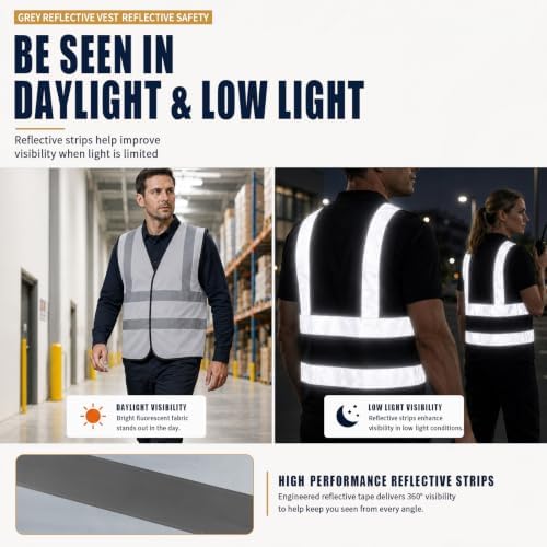 AYKRM 12 colour High visibility viz vest hi vis viz reflective work - Image 3