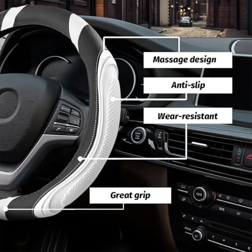 Osilly 15 Inch Artificial Leather Steering Wheel Cover - Image 3