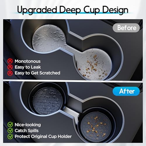 Amooca 2-Pack Car Cup Coaster Silicone Spill-Proof Cup Holder Inserts - Image 3