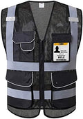 JKSafety 9 Pockets High Visibility Zipper Front Safety Vest by JKSafety
